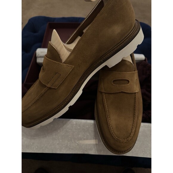 NIB John Lobb MTO Loafers, Tobacco Seude w/White Sole - 10UK/11US - Picture 5 of 8